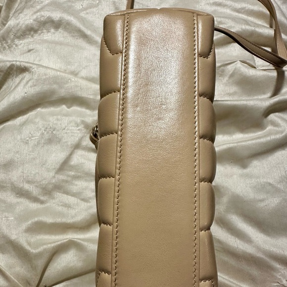 YSL Pouch Monogramme Leather Quilted Crossbody/ Shoulder bag Beige -authenticity - Picture 5 of 11